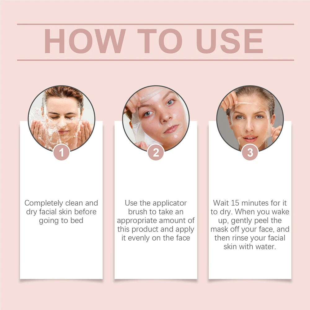 Collagen Overnight Wrapping Mask Peel Off Facial Mask Deep Hydration Korean Skincare Anti Aging Sleeping Face Mask 75g