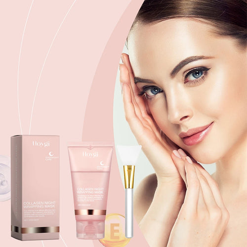 Collagen Overnight Wrapping Mask Peel Off Facial Mask Deep Hydration Korean Skincare Anti Aging Sleeping Face Mask 75g