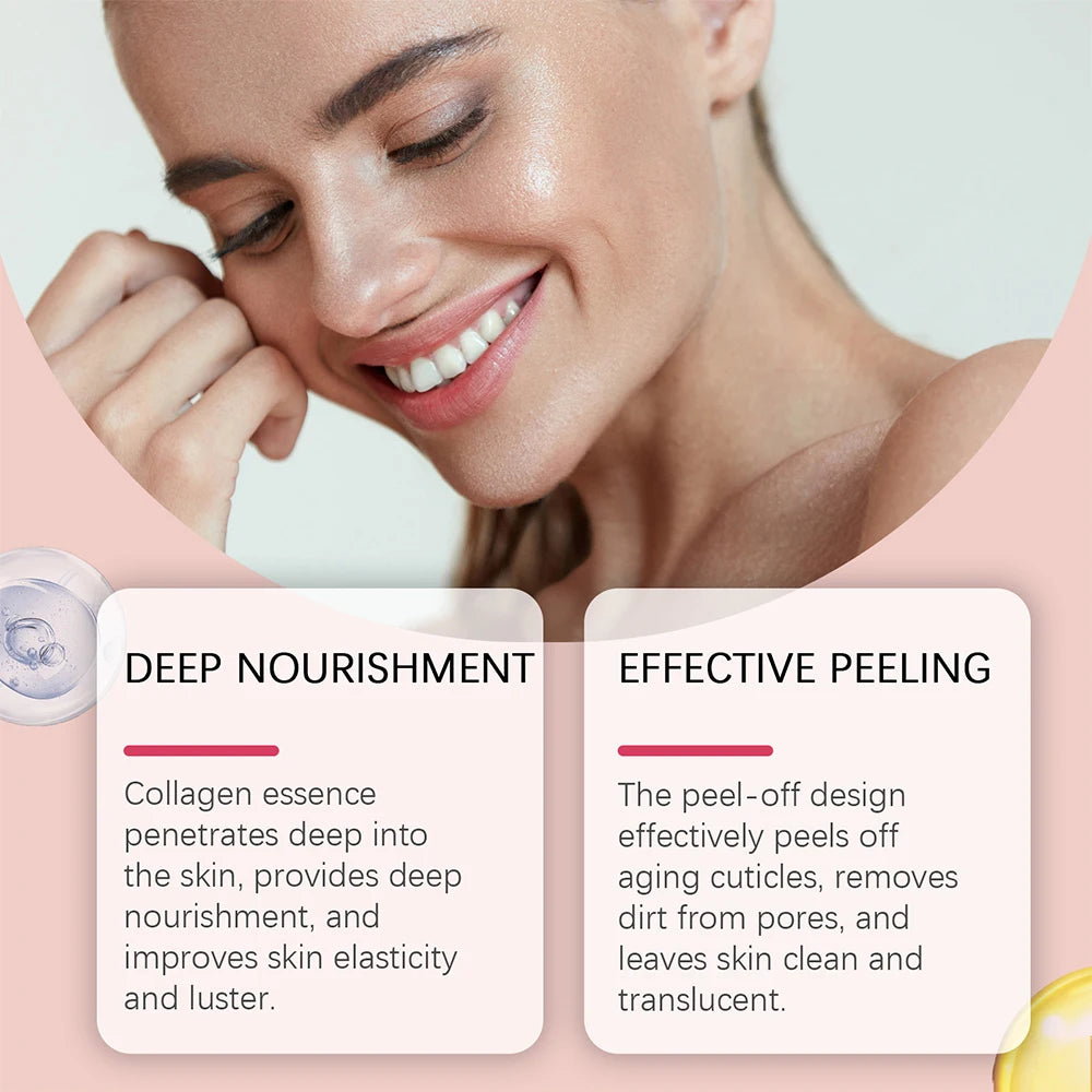 Collagen Overnight Wrapping Mask Peel Off Facial Mask Deep Hydration Korean Skincare Anti Aging Sleeping Face Mask 75g